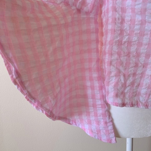 LF gingham seersucker bell sleeve top size S NWT - Picture 6 of 15